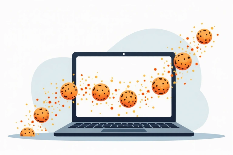 Illustration of browser cookies being stored on a computer